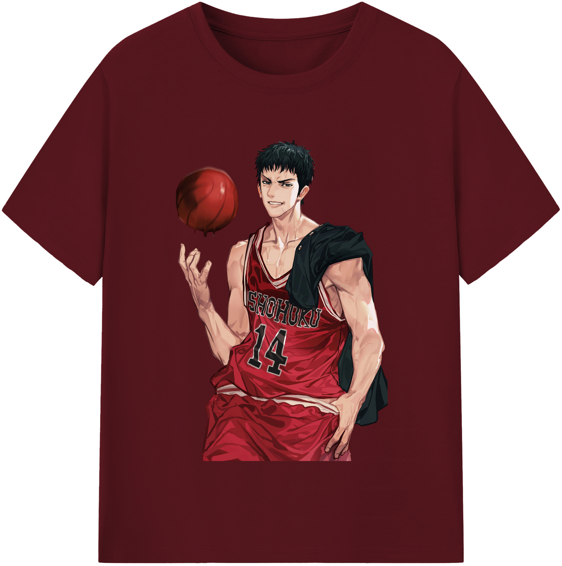 SLAM DUNK／スラムダンク 綿100％半袖Tシャツ（フロントプリント）